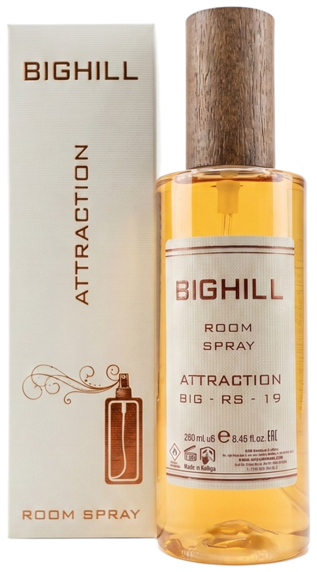 اسپری خوشبو کننده هوا بیگهیل BIGHILL کد big-rs-۱9 رایحه Attraction
