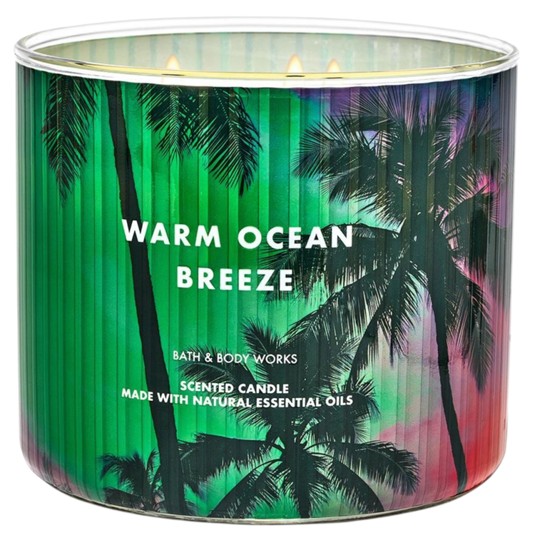 شمع معطر بث اند بادی ورکز Bath And Body Works رایحه نسیم گرم اقیانوس Warm Ocean Breeze