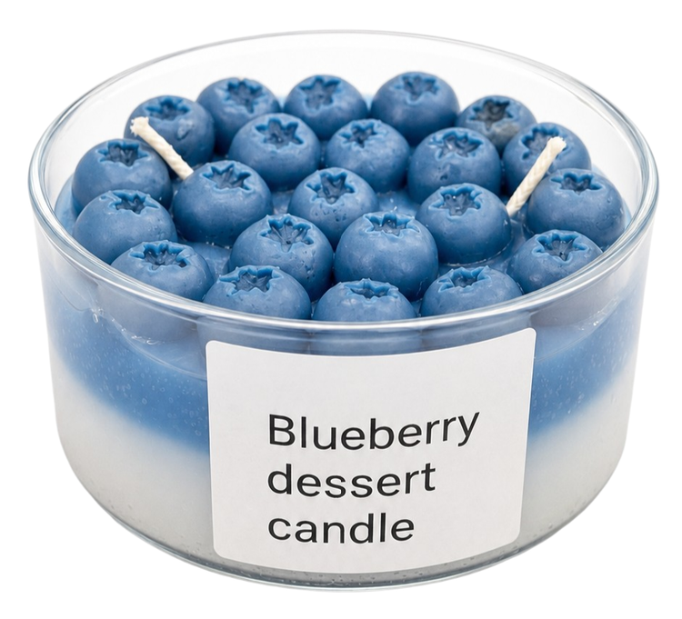 شمع معطر ژله ای مدل دسر بلوبری Blueberry Dessert