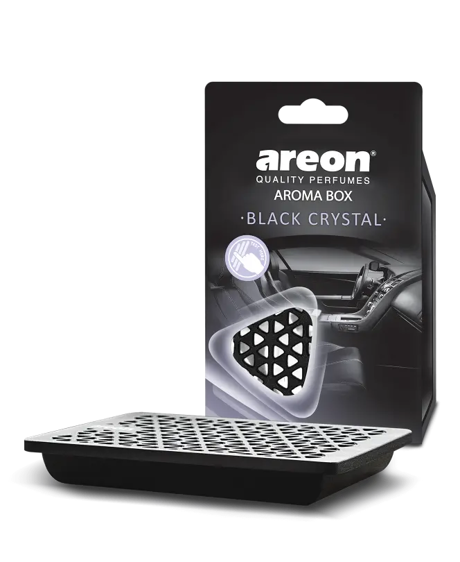 خوشبو کننده خودرو آرئون AREON مدل AROMA BOX رایحه بلک کریستال BLACK CRYSTAL