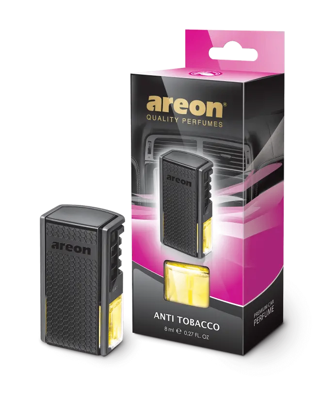 خوشبو کننده خودرو آرئون AREON مدل دریچه کولر حجم 8 میلی لیتر رایحه آنتی توباکو Anti Tobacco
