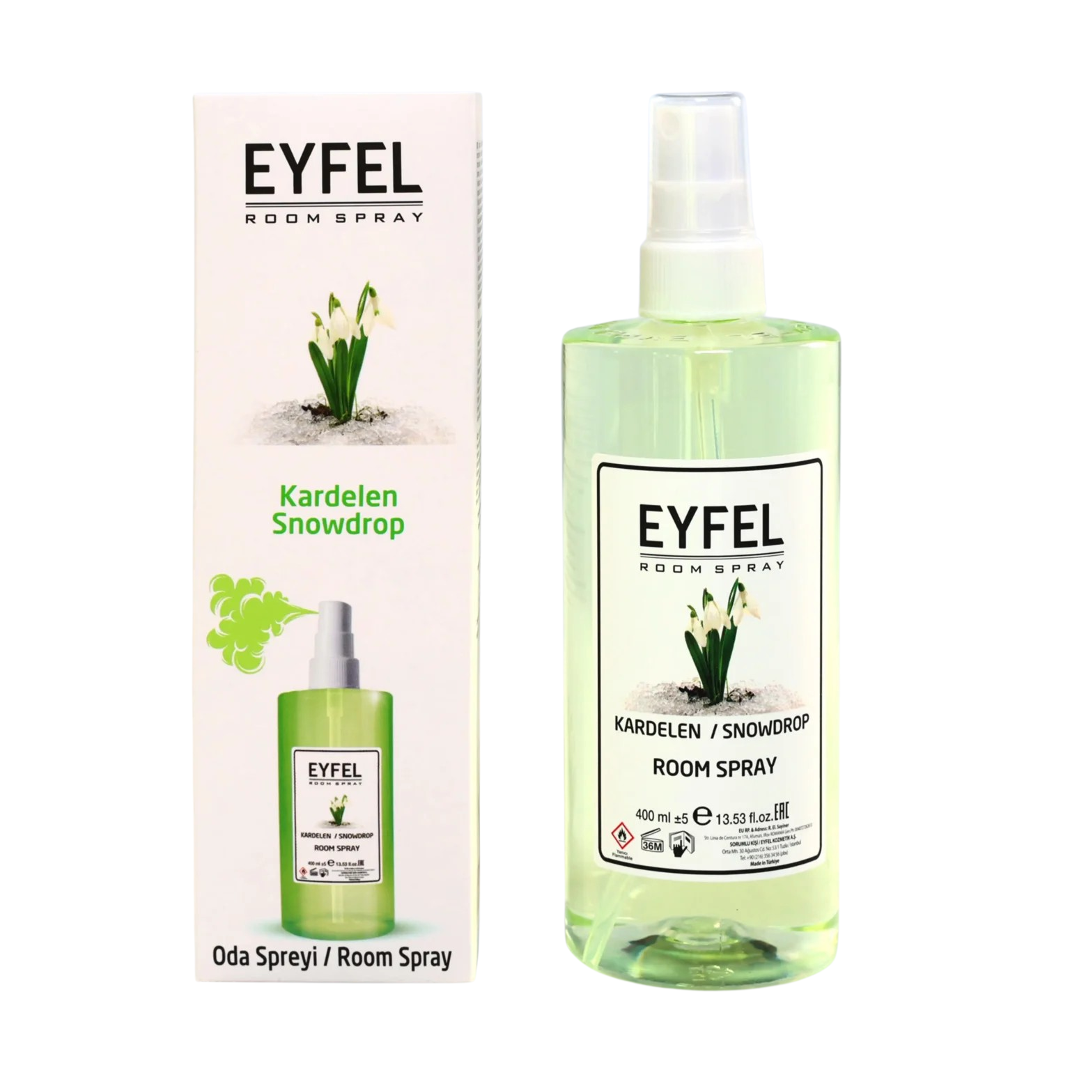 اسپری خوشبو کننده هوا 400 میل ایفل EYFEL رایحه گل یخ Snowdrop