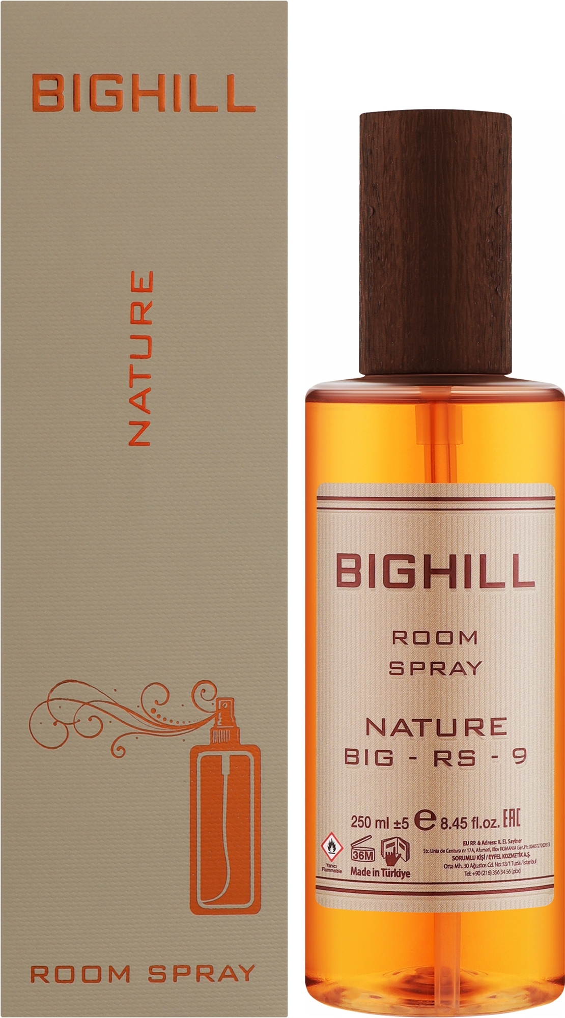 اسپری خوشبو کننده هوا بیگهیل BIGHILL کد big-rs-9 رایحه Nature