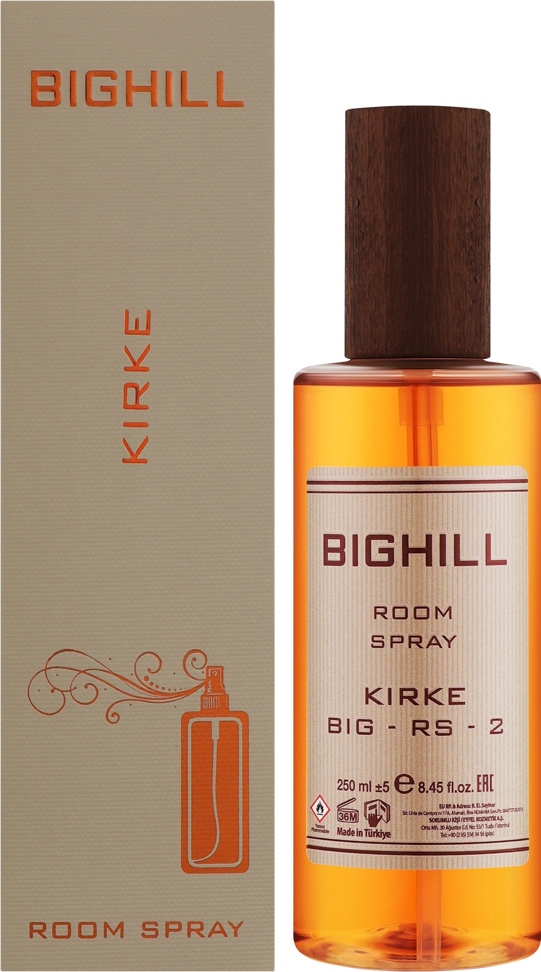 اسپری خوشبو کننده هوا بیگهیل BIGHILL کد big-rs-2  رایحه Kirke