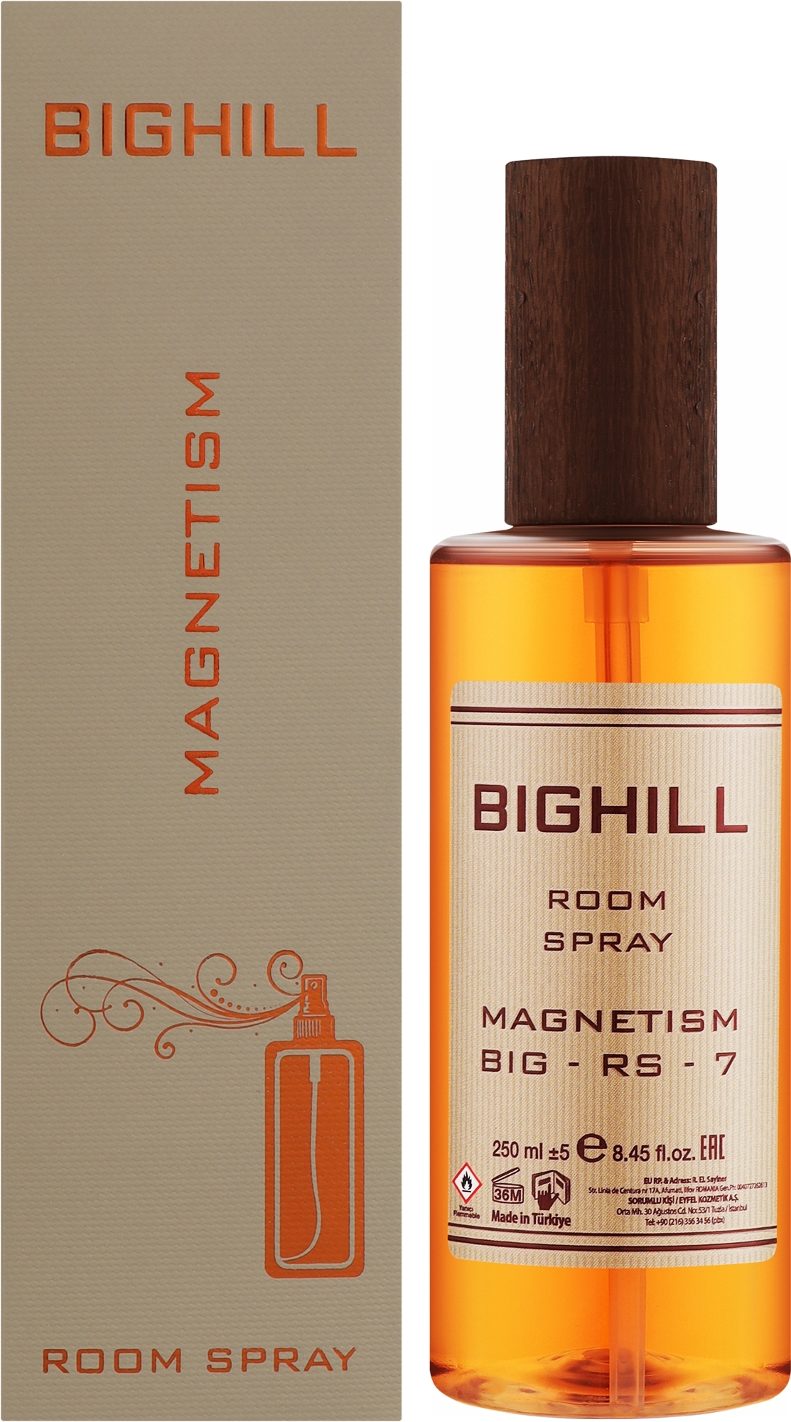 اسپری خوشبو کننده هوا بیگهیل BIGHILL کد big-rs-7  رایحه Magnetism