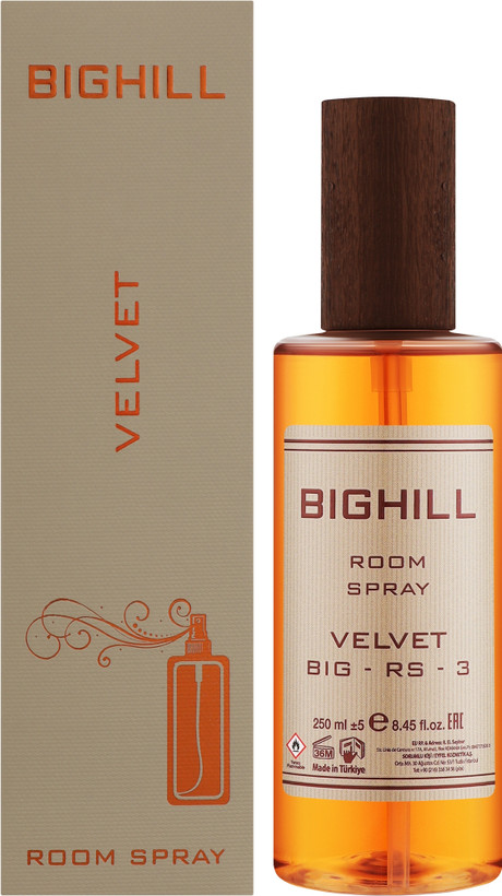اسپری خوشبو کننده هوا بیگهیل BIGHILL کد big-rs-3 رایحه Velvet