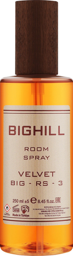 اسپری خوشبو کننده هوا بیگهیل BIGHILL کد big-rs-3 رایحه Velvet