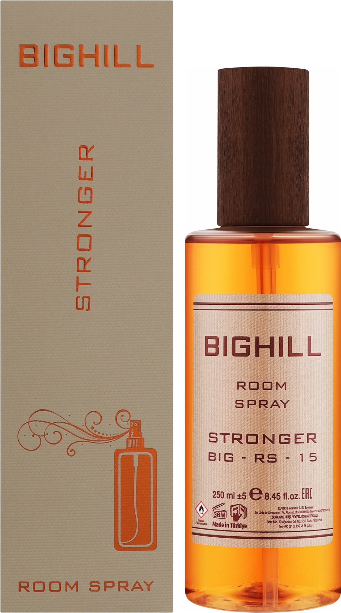 اسپری خوشبو کننده هوا بیگهیل BIGHILL کد big-rs-15  رایحه Stronger
