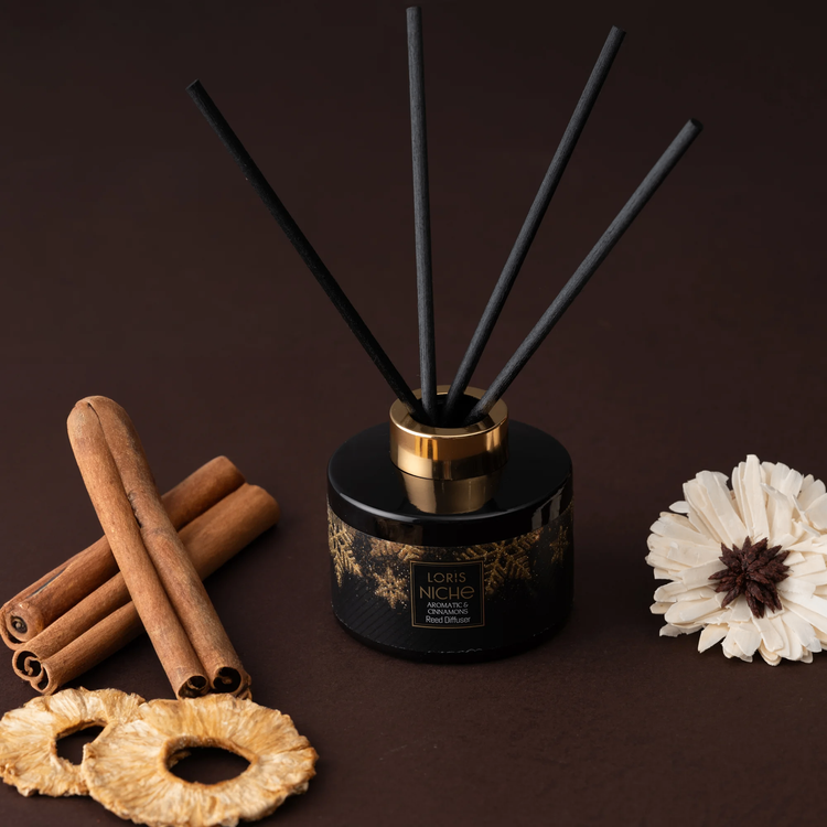 خوشبو کننده هوا لوریس Loris سری نیش Niche مدل 150 میل رایحه دارچین معطر Aromatic Cinnamons