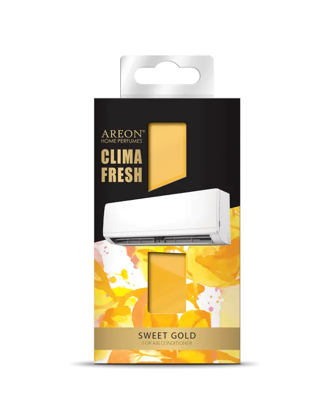 خوشبو کننده کولر گازی اسپیلت لوکس مدل کلیما فرش Clima Fresh آرئون AREON رایحه Sweet Gold