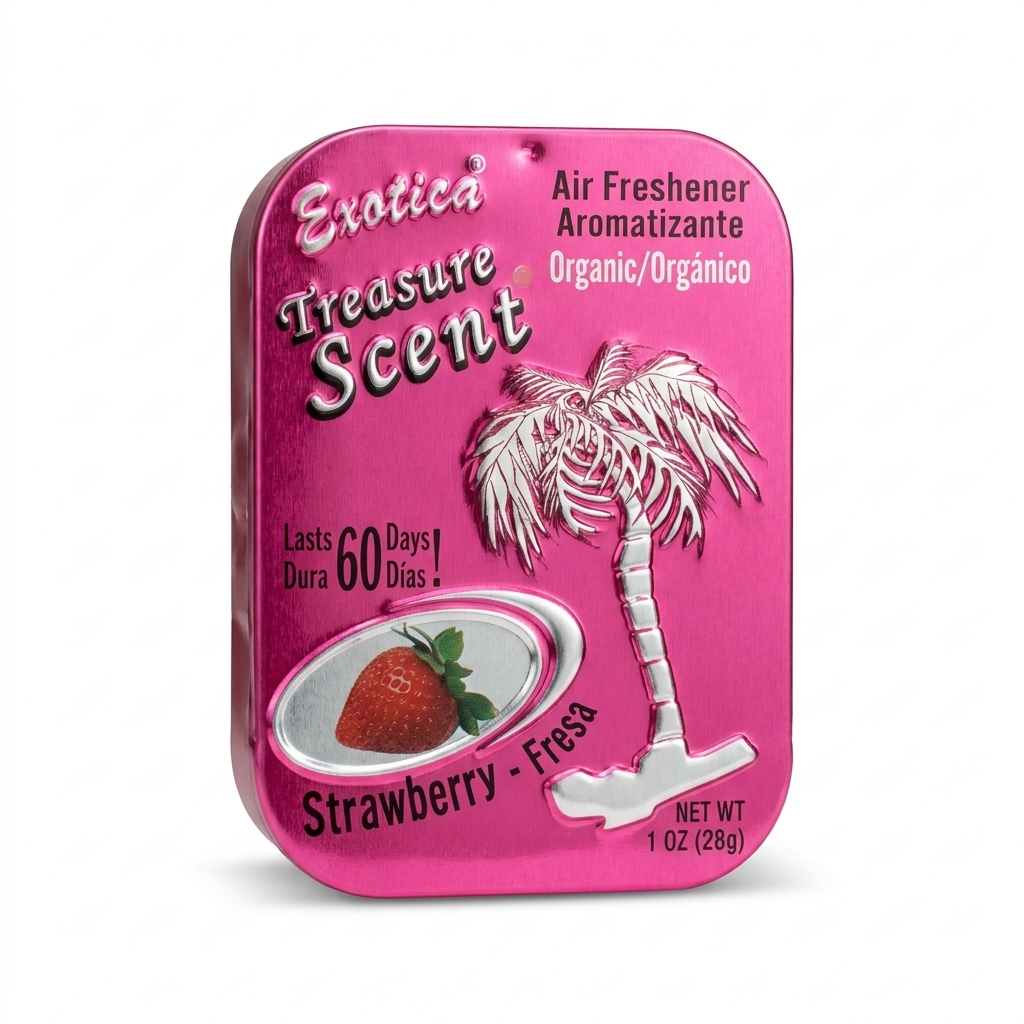 خوشبو کننده خودرو اگزوتیکا کشوئی Exotica Treasure Scent رایحه توت فرنگی Strawberry