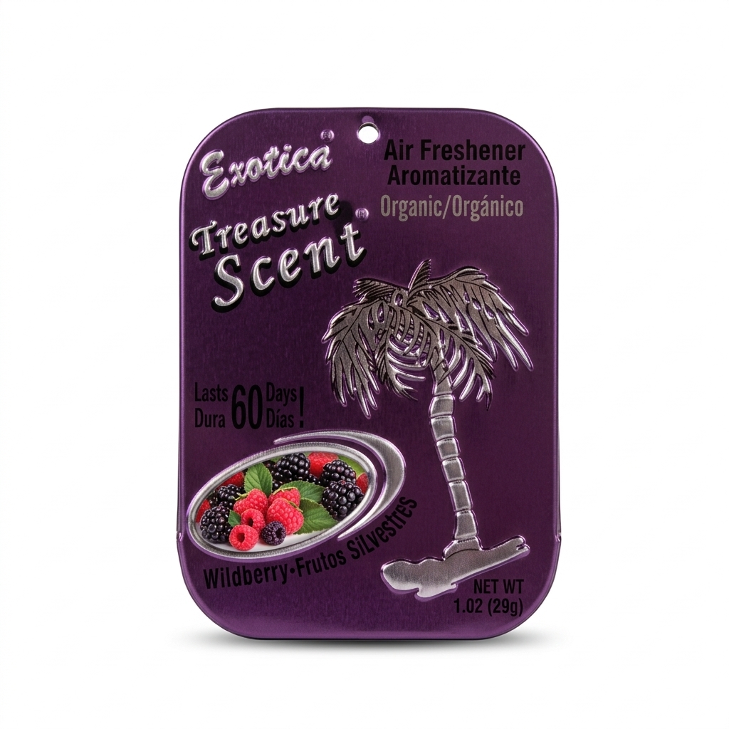 خوشبو کننده خودرو اگزوتیکا کشوئی Exotica Treasure Scent رایحه تمشک وحشی WildBerry
